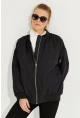 Kadın Siyah Oversize Mont QRS8359