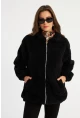 Kadın Siyah Peluş Mont MLYT58