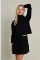 Kadın Siyah Pileli Etekli Alt Üst Takım ELT164