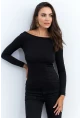 Kadın Siyah Sırtı Açık Bluz EY2942