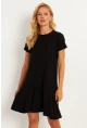 Kadın Siyah Sırtı Detaylı Bürümcük Midi Elbise ST055