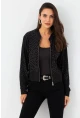 Kadın Siyah Taşlı Ceket RLO81