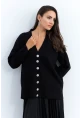 Kadın Siyah Taşlı Düğmeli Hırka MİW4572