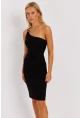 Kadın Siyah Tek Asklı Aksesuarlı Elbise NÇ521