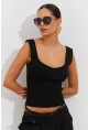 Kadın Siyah Triko Atlet YV117