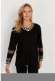 Kadın Siyah Tül Detaylı Bluz ST830
