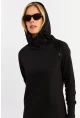 Kadın Siyah Yakası Fermuarlı Maxi Sweat Elbise MTF12