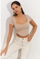 Kadın Taş Kare Yaka Crop Bluz RX420
