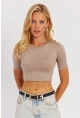Kadın Taş Sırt Dekolteli Crop Bluz CY450
