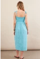 Kadın Turkuaz Gipeli Midi Plaj Elbisesi OR501