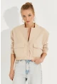 Kadın Vanilya Bomber Ceket QRS8375