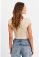 Kadın Vanilya Crop Bluz ZH008-90