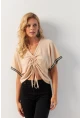Kadın Vanilya Önü Büzgülü Bluz XL2039