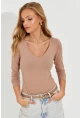 Kadın Vizon Çıtçıtlı Fitilli Body TH1100