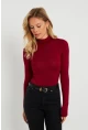 Kadın Yarım Balıkçı Bluz Bordo AYD289