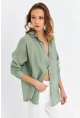 Kadın Yeşil Sırtı Açık Gömlek MOD2369-90
