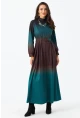 Kadın Zümrüt Yeşil Kemerli Maxi Elbise MHAD4974
