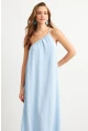 Kadın Bebe Mavi Maxi Basic Elbise İRE1012