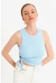 Kadın Bebe Mavi Yanı Büzülebilir Basic Bluz RSP329