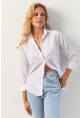Kadın Beyaz Basic Gömlek HNT02