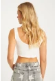 Kadın Beyaz Crop Bluz AYD339