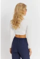 Kadın Beyaz Crop Bluz CG367
