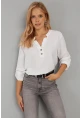 Kadın Beyaz Düğmeli Bluz BR1320