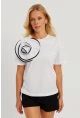 Kadın Beyaz Gül Aksesuarlı T-Shirt SF12740
