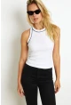 Kadın Beyaz Halter Yaka Kaşkorse Bluz AYD326