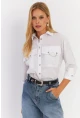 Kadın Beyaz Metal Detaylı Gömlek ASF13