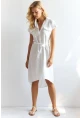Kadın Beyaz Midi Gömlek Elbise PP5509