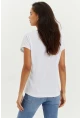 Kadın Beyaz Omuzları Dantel Salaş T-Shirt Yİ2442