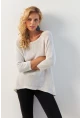 Kadın Beyaz Sırtı Damla Triko Bluz YV267
