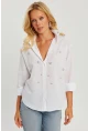 Kadın Beyaz Taşlı Gömlek SF2550