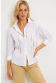 Kadın Beyaz Taşlı Gömlek ZER404