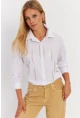 Kadın Beyaz Taşlı Gömlek ZER412