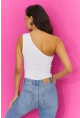 Kadın Beyaz Tek Omuz Body TH1056