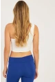 Kadın Beyaz Tek Omuz Crop Bluz CG338