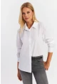 Kadın Beyaz Yakası Taşlı Gömlek ZER413
