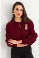 Kadın Bordo Ayıcıklı Hırka TEM99