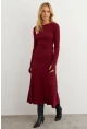 Kadın Bordo Bağlamalı Kaşkorse Midi Elbise MFRY2268