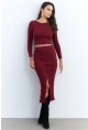 Kadın Bordo Basic Kaşkorse Alt- Üst Takım XL2042