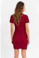 Kadın Bordo Fermuarlı Mini Elbise MOD2441