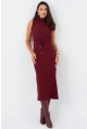 Kadın Bordo Kaşkorse Maxi Elbise EY2924
