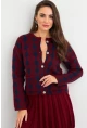 Kadın Bordo-Lacivert Düğme Detaylı Hırka ELT12022