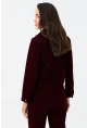 Kadın Bordo Taş Düğmeli Kadife Gömlek Ceket CAR1075