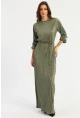 Kadın Çağla Yeşili Pilise Maxi Elbise GÇ192