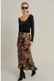 Kadın Camel Desenli Saten Etek CAR1060