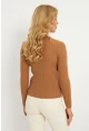 Kadın Camel Düğmeli Triko Bluz YV94