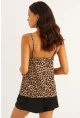 Kadın Camel-Siyah Dantelli Atlet LPP5008